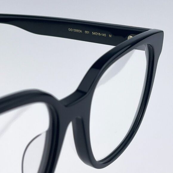 NEW Gucci GG1305OA 001 Black Havana Rectangle Women Eyeglasses - Picture 9 of 11